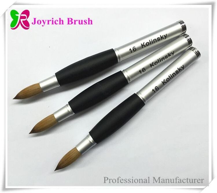 Silver metal handle beauty salon kolinsky brush shenzhen brush acrylic nail supply