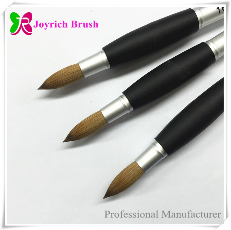 Silver metal handle beauty salon kolinsky brush shenzhen brush acrylic nail supply