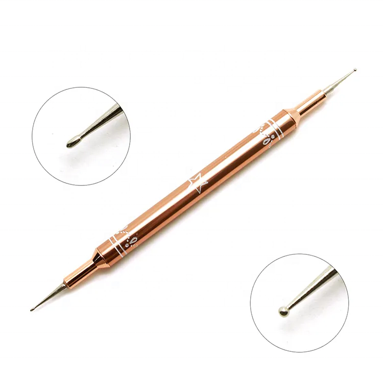 Wholesale Professional Double-Headed Dotting Pen for Nail ART & Acrylic Brush with Rhinestone Handle Manicure Tool