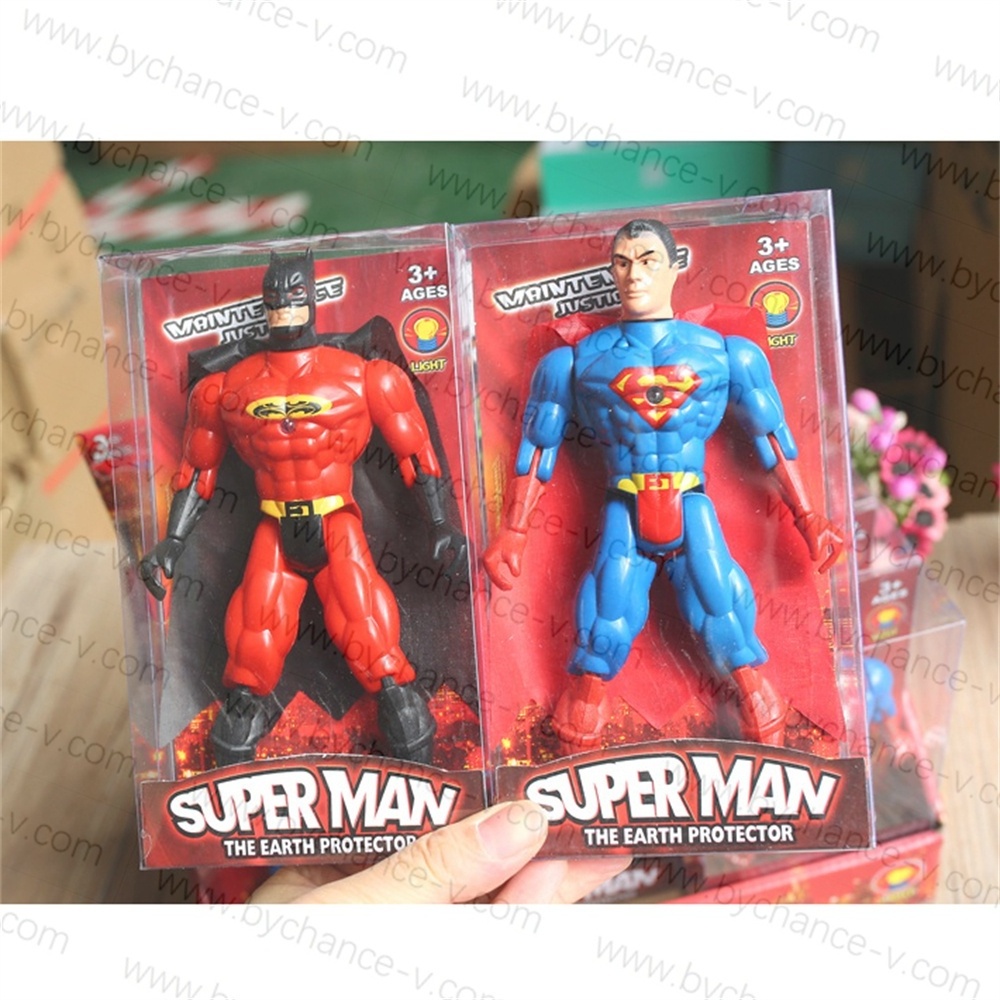 inexpensive gift for boys popular hot toy superheroes spiderman ironman super man bat man Zorro action figure toys with light