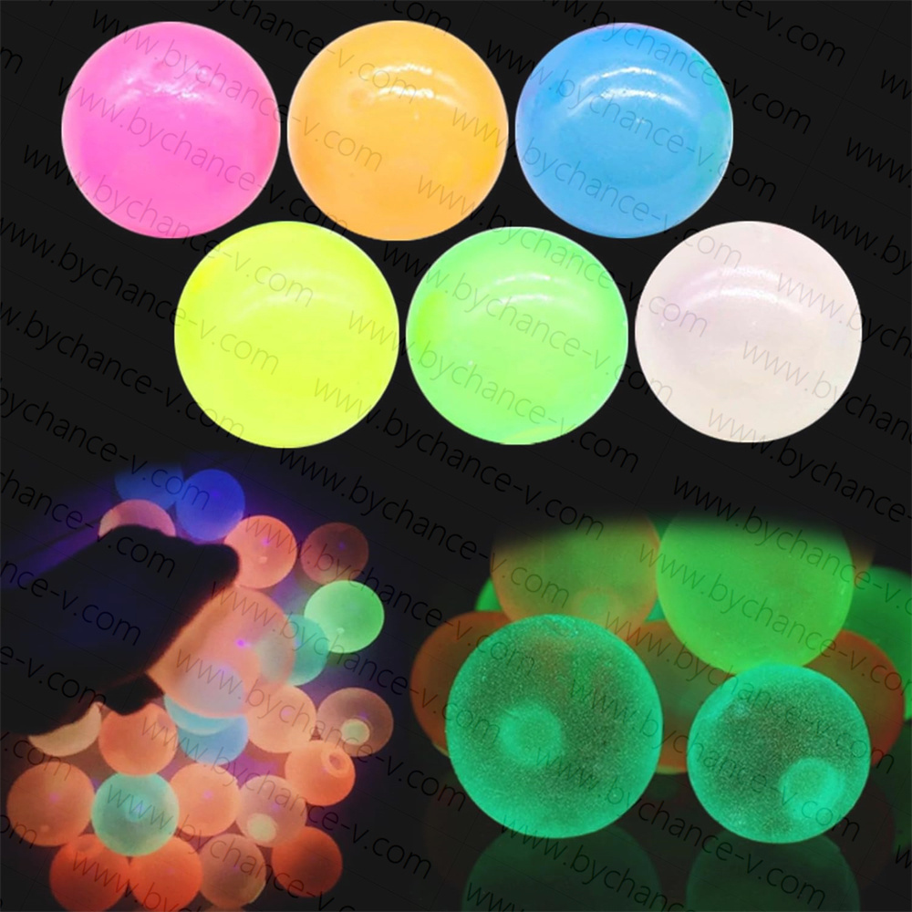 Internet popular fidget toy glow in the dark vent bouncy ball sticky to the ceiling and walls funny stress balls party games toy