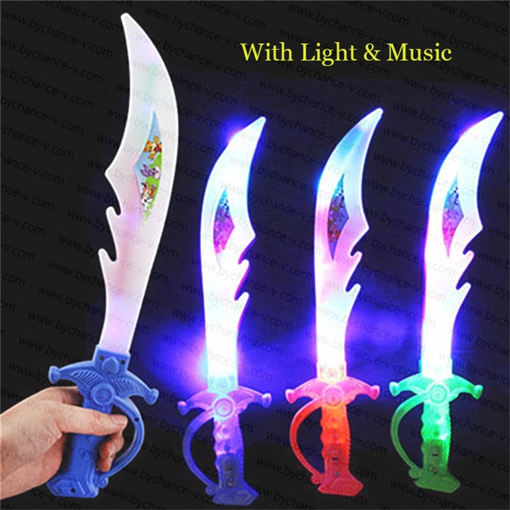 cool gift for little boys knight warrior's weapon glowing in the dark sword luminous toy for kids cosplay party props