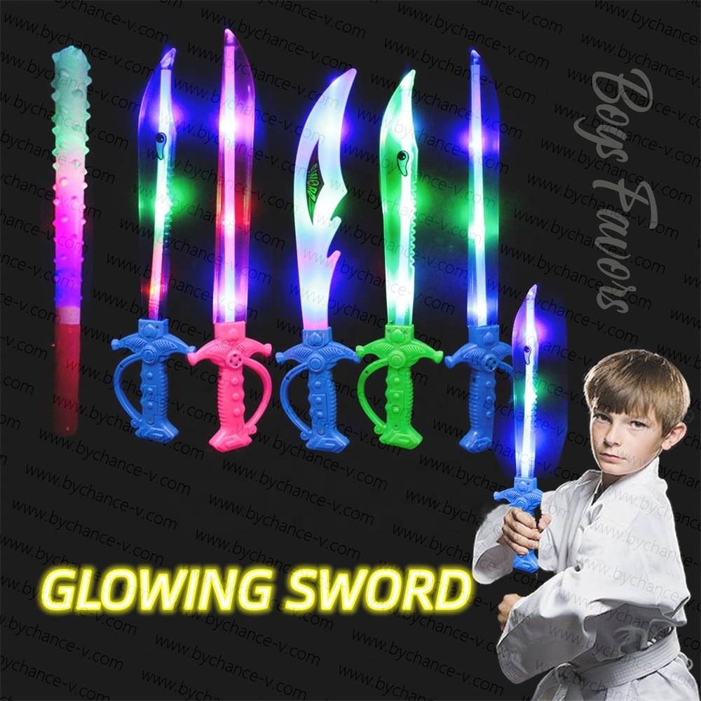 cool gift for little boys knight warrior's weapon glowing in the dark sword luminous toy for kids cosplay party props