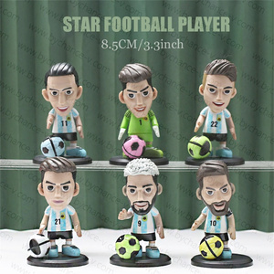 In stock famous Argentina football players star Ronaldo Messi plastic cartoon figure toy 85mm for toy vending machine