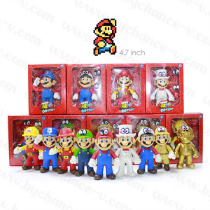 hot game toy Mario Bros odyssey action figure with replaceable 2 packs eyes for best collectible toy-5 inch