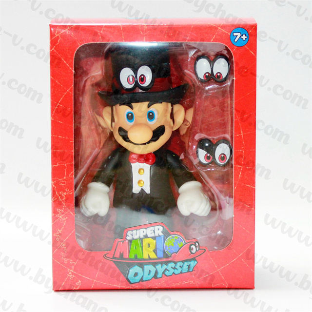 hot game toy Mario Bros odyssey action figure with replaceable 2 packs eyes for best collectible toy-5 inch