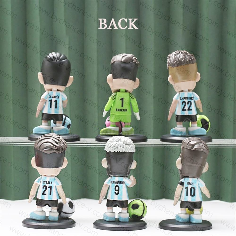 In stock famous Argentina football players star Ronaldo Messi plastic cartoon figure toy 85mm for toy vending machine