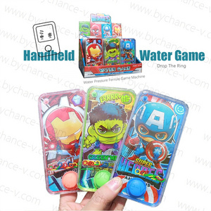 hotsale classic game toy Drop The Ring Superhero Water Pressure Ferrule Game Machine handheld Water Ring Game for Kids