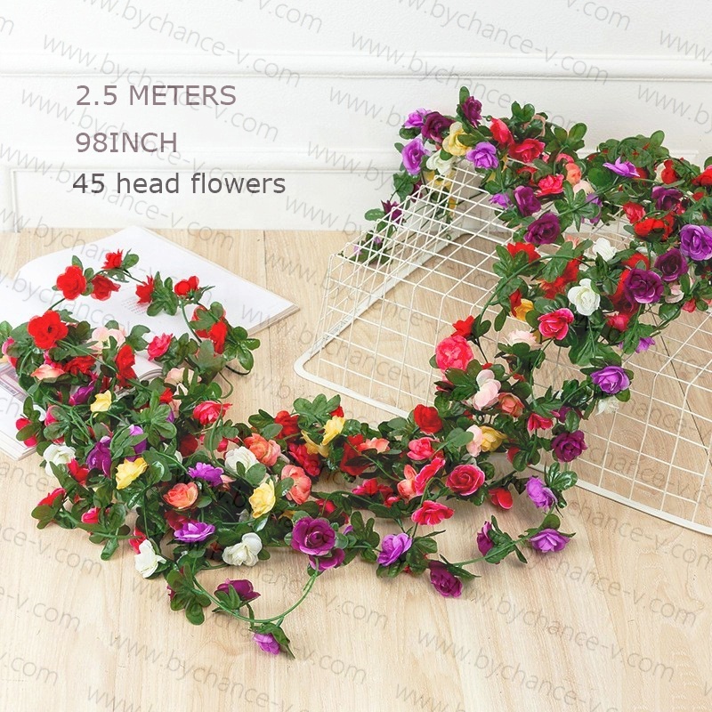 Fake Rose Vine Flowers Plants Artificial Flower Hanging Rose Ivy for Home Hotel Wedding Party Garden Craft Art Wall decor