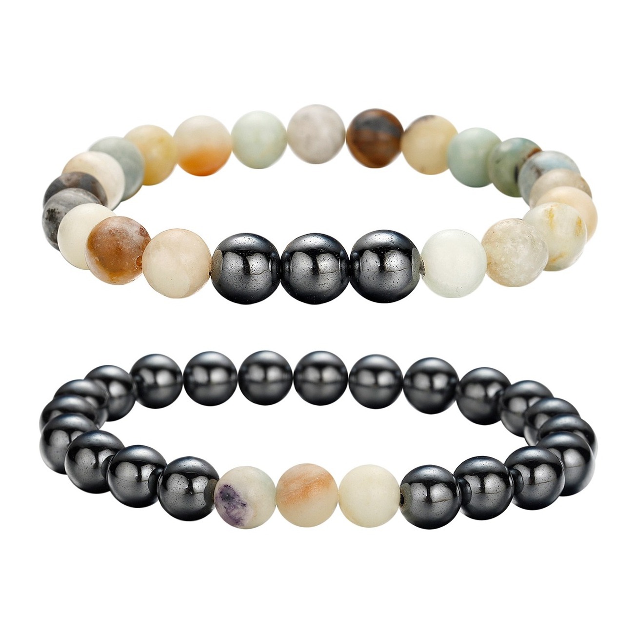 Couple Magnetic Stone Beads Therapy Bracelet relieve arthritis headache stress relieving Hematite Magnet jewelry anxiety relief