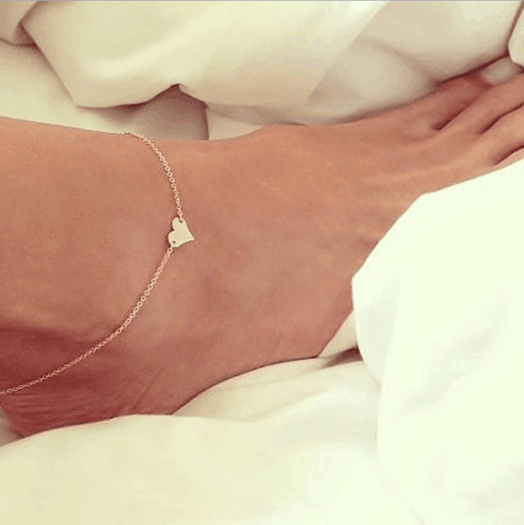 Women Anklet,Leedford Heart Shaped Bracelet Anklet Ankle Foot Chain Women Jewelry Beach Foot Gift