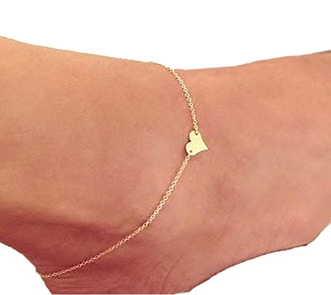 Women Anklet,Leedford Heart Shaped Bracelet Anklet Ankle Foot Chain Women Jewelry Beach Foot Gift