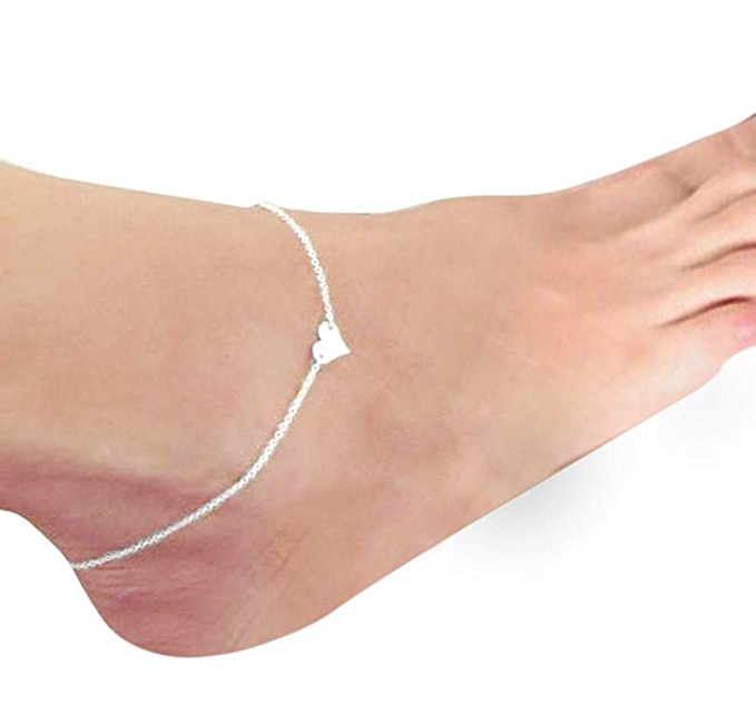 Women Anklet,Leedford Heart Shaped Bracelet Anklet Ankle Foot Chain Women Jewelry Beach Foot Gift