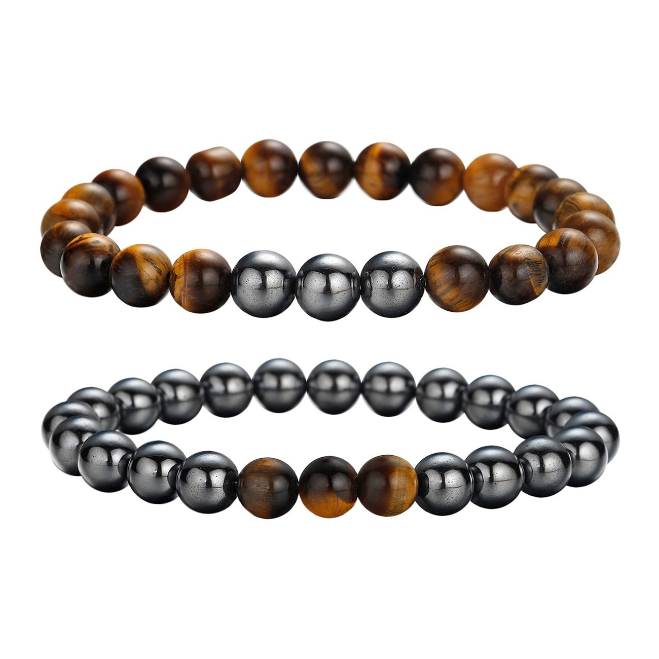 Couple Magnetic Stone Beads Therapy Bracelet relieve arthritis headache stress relieving Hematite Magnet jewelry anxiety relief