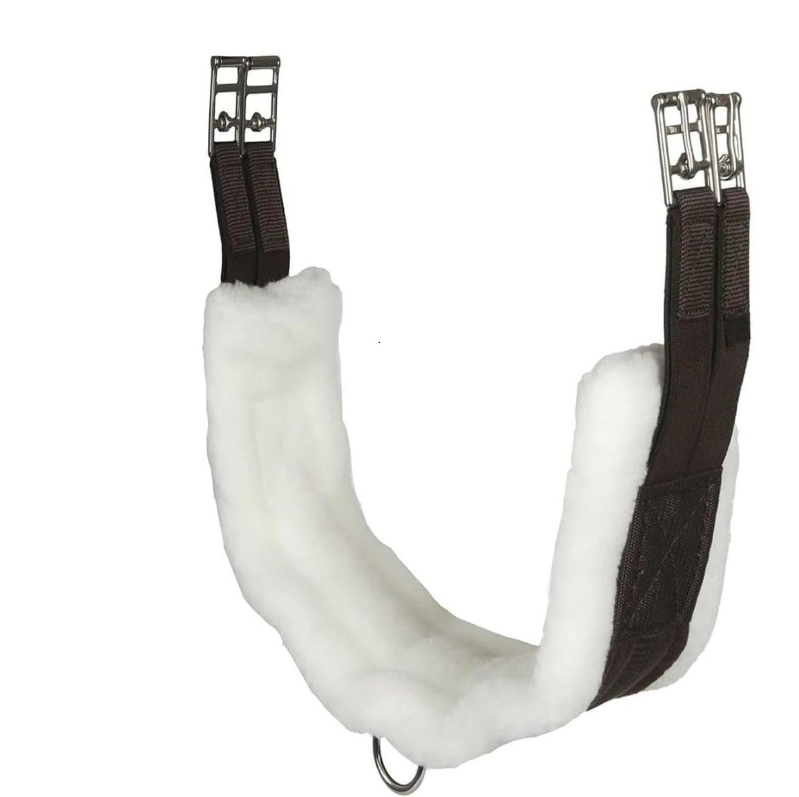 International English Girth with Fleece - Breathable Lightweight Horse Girth English Saddle, Double Elastic Easy colour white