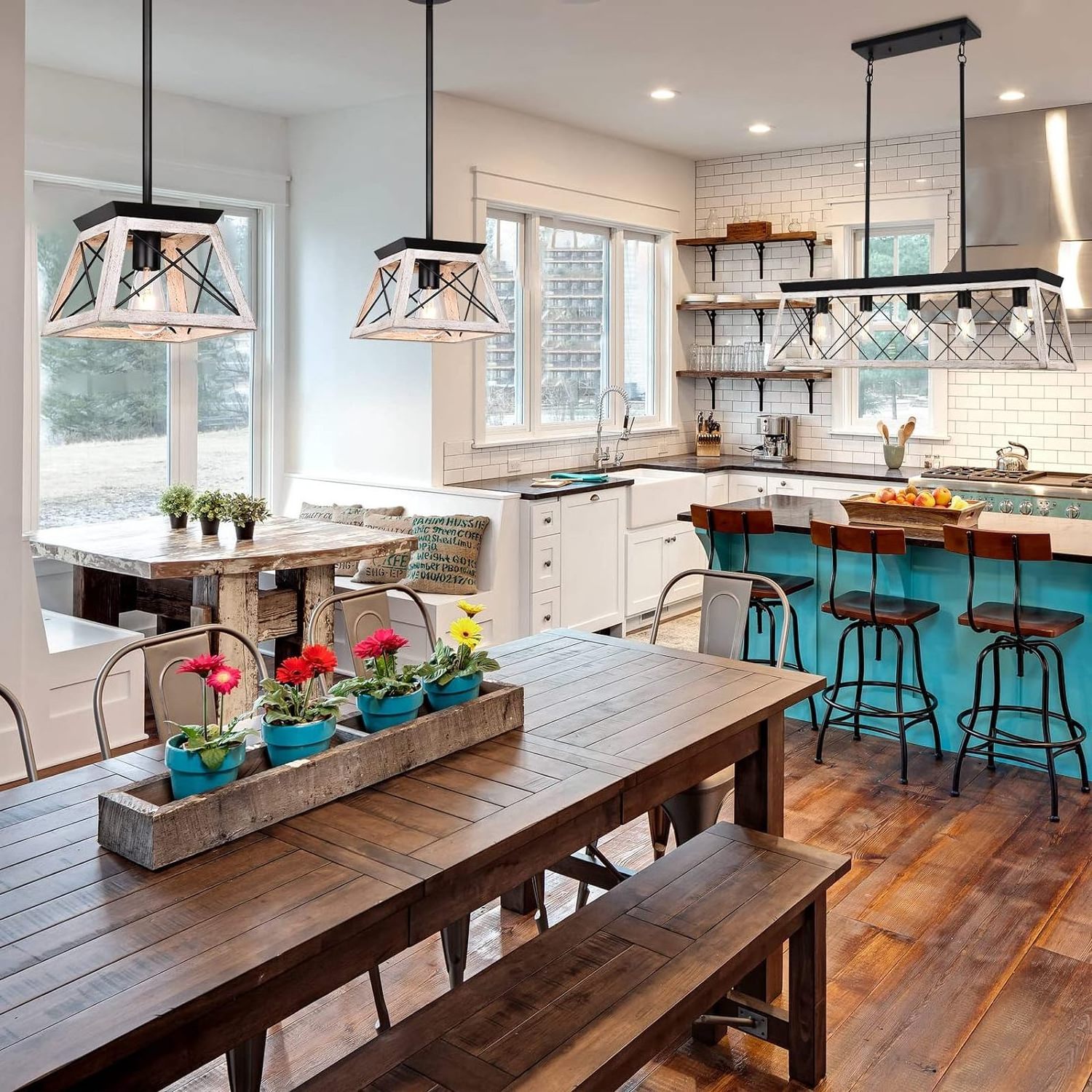 Farmhouse Restaurant branch pendant light country kitchen island pendant light