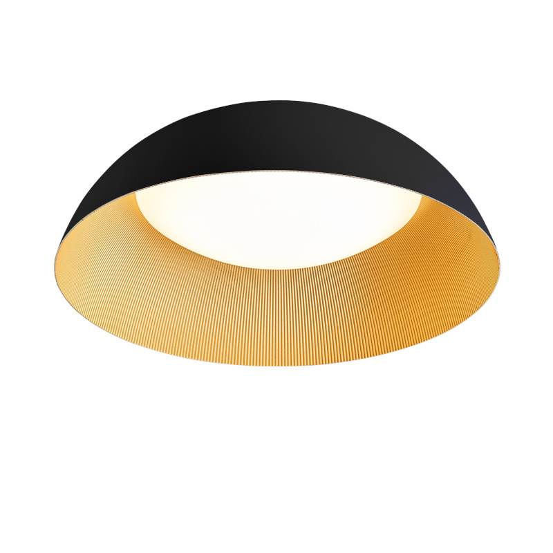 2022 Original neoteric hot sales interior kitchen bedroom round surface black and white with gold panel ceiling light