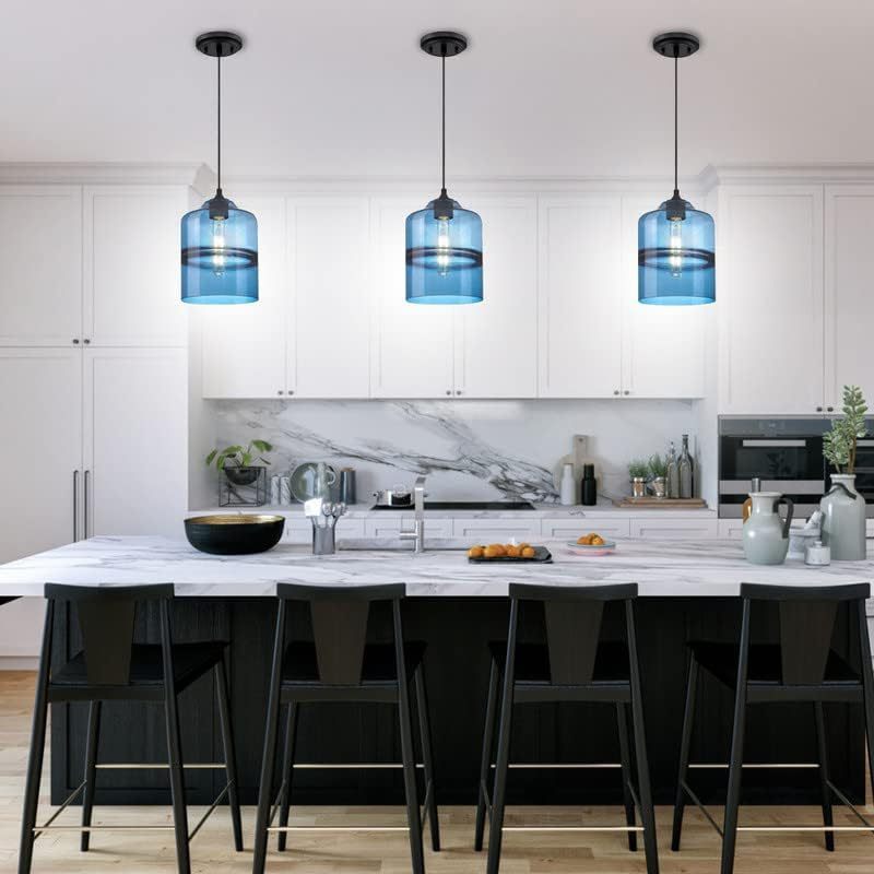 Indoor adjustable mini pendant light modern farmhouse glass kitchen island pendant light