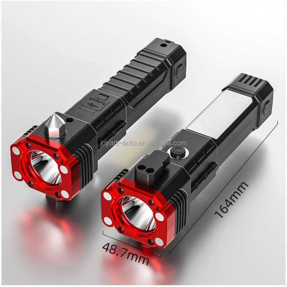 New Product Ideas 2024 Rechargeable Aluminum Alloy Window Breaker Seatbelt Cutter with Car Flashlight