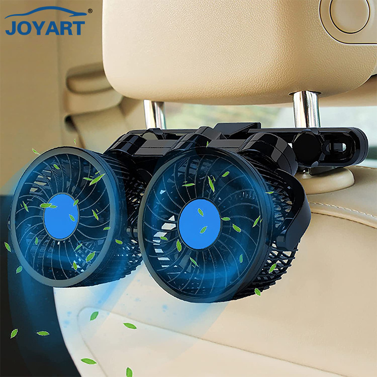 Adjustable 12v 24v Vehicle  Cooling Fan  Double Head Seat Back Car Fan