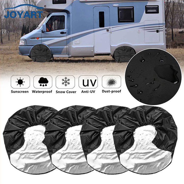 4pcs universal wheel protectors Rv tire fabric sun block truck tire cover