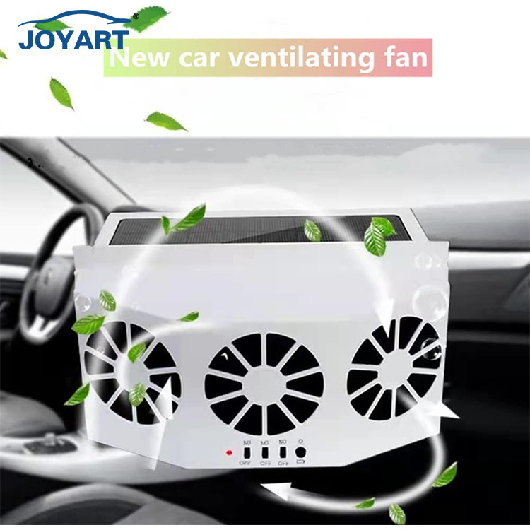 Solar Car Ventilation Black and White Double/Three Air Outlet Car Portable Solar Electric Exhaust Solar Fan