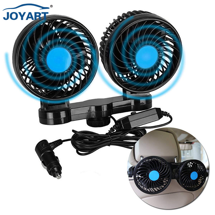 Adjustable 12v 24v Vehicle  Cooling Fan  Double Head Seat Back Car Fan