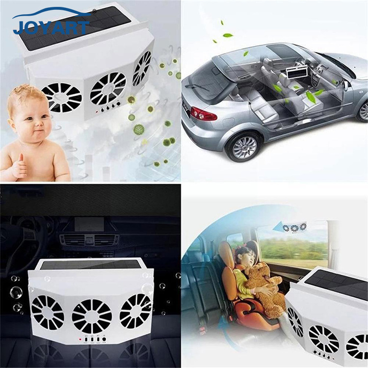 Solar Car Ventilation Black and White Double/Three Air Outlet Car Portable Solar Electric Exhaust Solar Fan