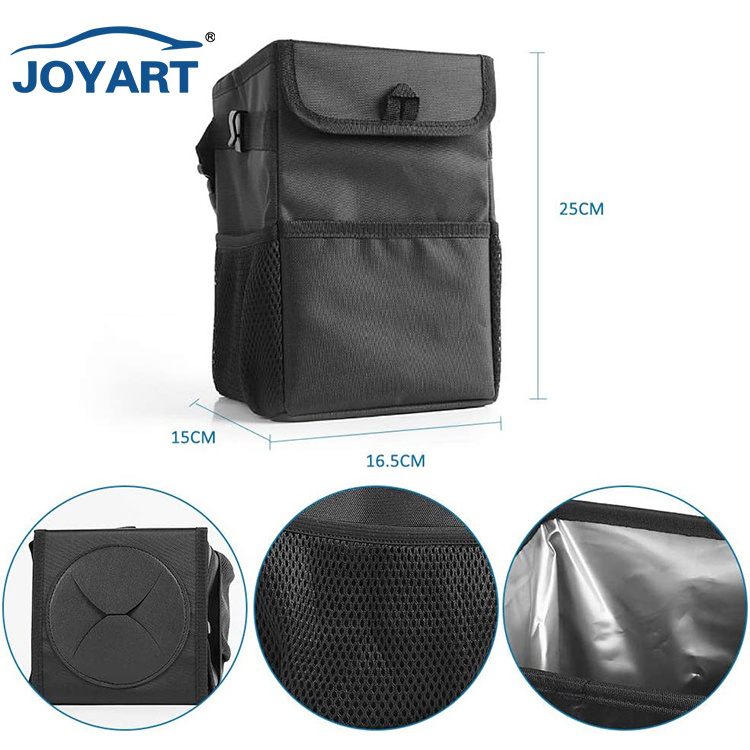 Foldable Leakproof Vehicle Headrest Hanging Trash Can Car Trash Can with Leather Lid Car Trash Bin Hanging Vehicle Garbage