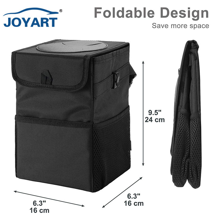 Foldable Leakproof Vehicle Headrest Hanging Trash Can Car Trash Can with Leather Lid Car Trash Bin Hanging Vehicle Garbage