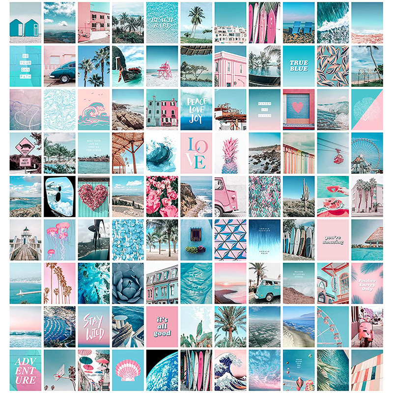 Bedroom, kitchen, Wall Decor, 4x6 Inch album cover aesthetic pictures light blue wall collage kit