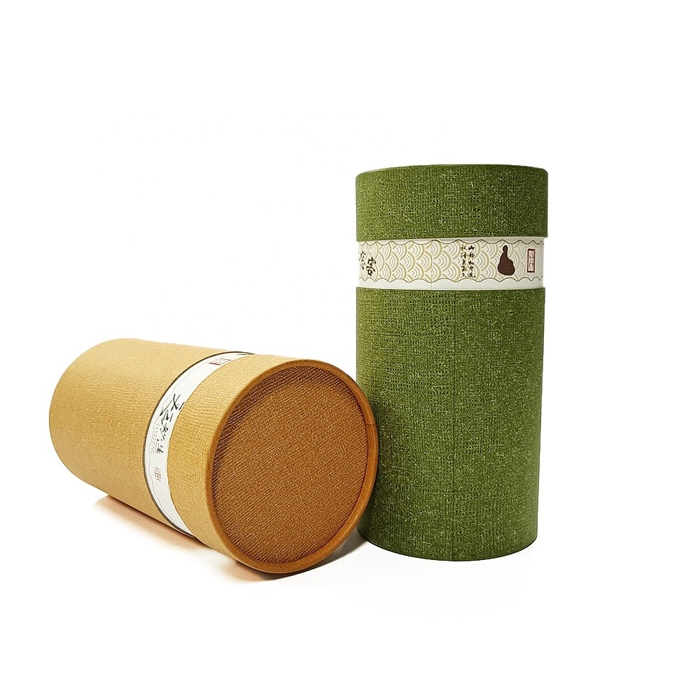 Custom Printing  Eco-friendly Cylinder packaging box Coffee tea/loose tea/tea Kraft Paper packaging round tube corrugated box