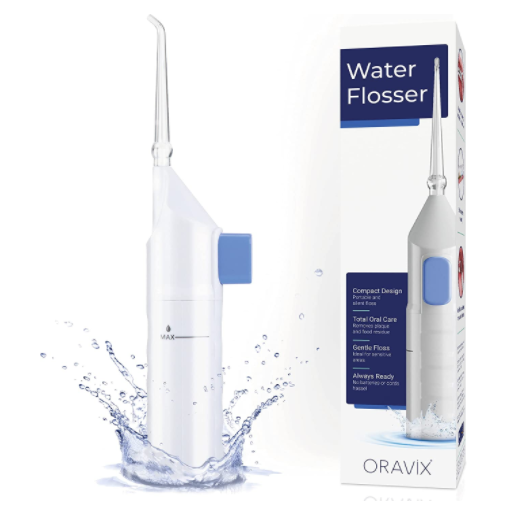 Dental Water Flosser | Oral irrigator tonsil stone remover | Sensitive teeth and gums | No electricity or batteries needed | Adj