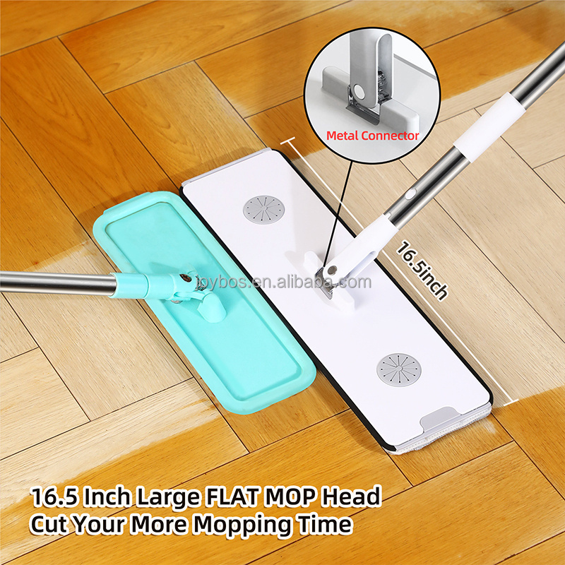 Joybos Flat Floor Mop and Bucket Hand Free Mop with Bucket and Squeeze Multifunction Household Cleaning Tools for All Floor Type