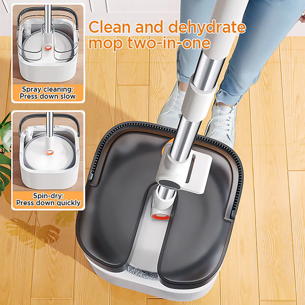 JOYBOS Clean Dirty Separation Floor self Cleaning Mop 360 Degree Rotating Magic Spin Bucket Set Includes Three Types Mop Heads