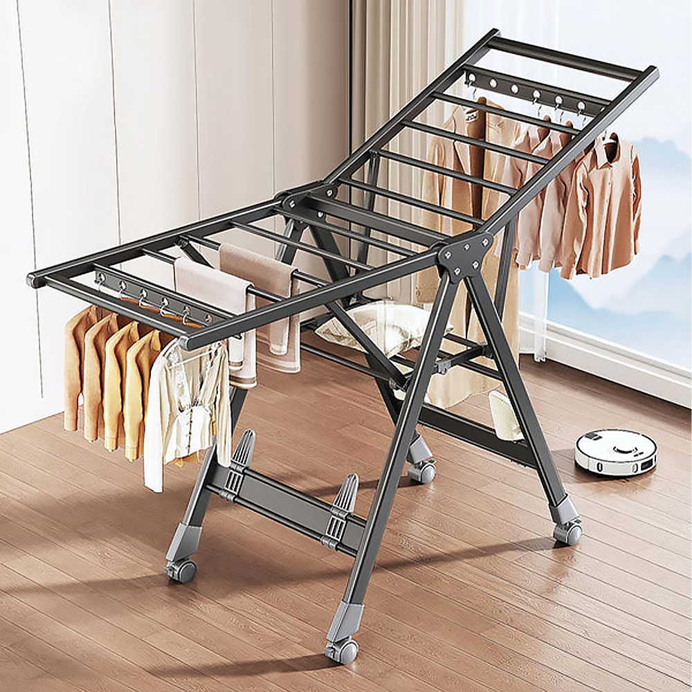 Joybos Free-Standing aluminum alloy stable Foldable 2-Tier cloth sock shoes Laundry Drying Rack