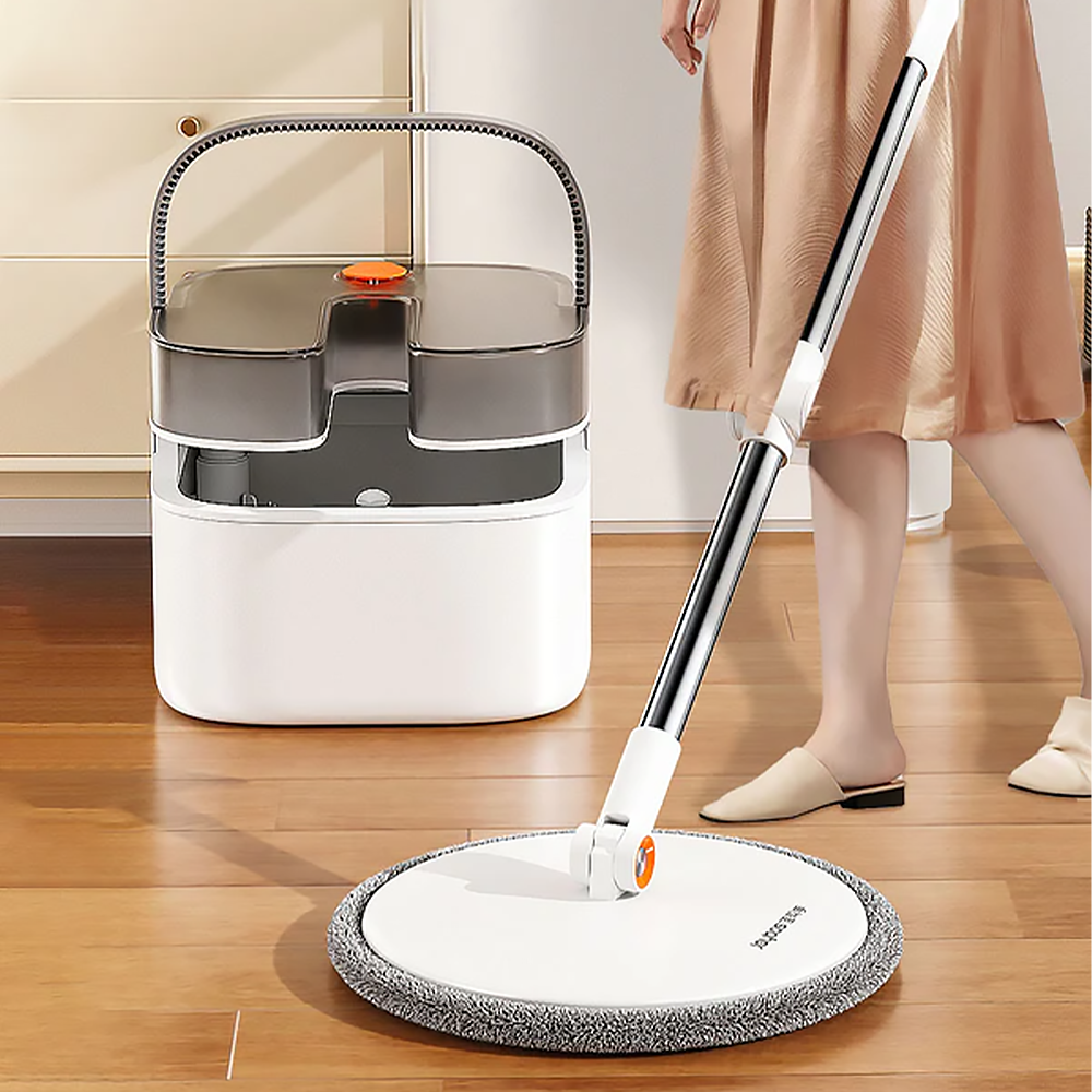 JOYBOS Clean Dirty Separation Floor self Cleaning Mop 360 Degree Rotating Magic Spin Bucket Set Includes Three Types Mop Heads