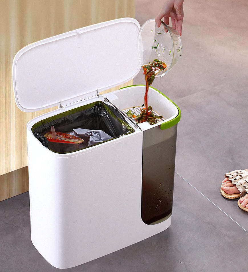 JOYBOS filter tea trash can Kitchen Compost Bin Kitchen Cabinet Door Under Sink Plastic Garbage Can Compost Bin