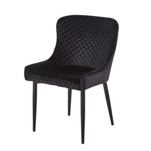 Modern Comfortable Dinning Chair Black Lacquer Legs Velvet Cushion Backrest Restaurant Dining Chair