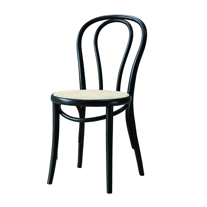 Factory Price Wholesale Classic Style Durable Bentwood Dinning Chairs Stackable Rattan Seat Thonet Dining Room Chair