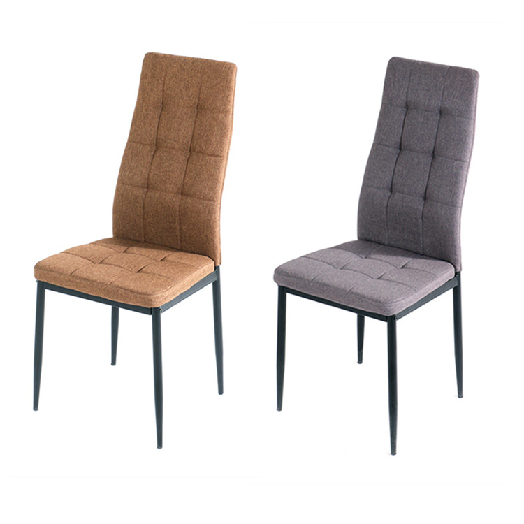 Bazhou Factory Wholesale Home Furniture More Colors Optional Modern Fabric Dining Chair With Black Metal Leg