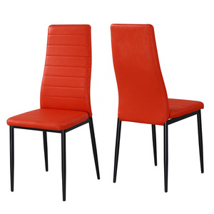 Bazhou Factory Wholesale Home Furniture More Colors Optional Modern Fabric Dining Chair With Black Metal Leg