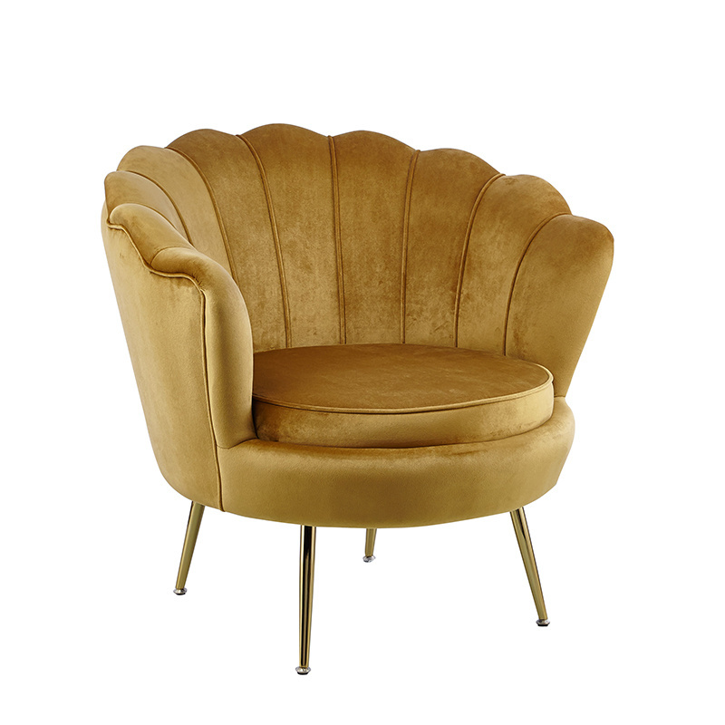 High Quality Luxurious Home Hotel Bedroom Living Room Sofa Leisure Chair Luxury Trending Upholstered Gold Accent Chair