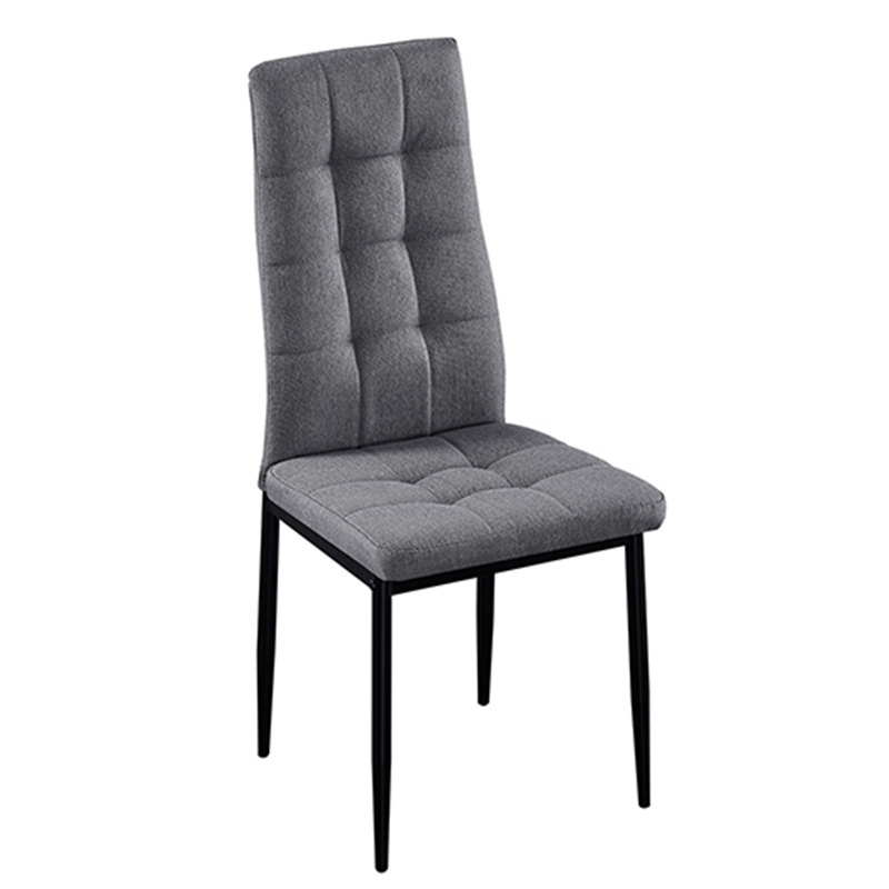 Bazhou Factory Wholesale Home Furniture More Colors Optional Modern Fabric Dining Chair With Black Metal Leg