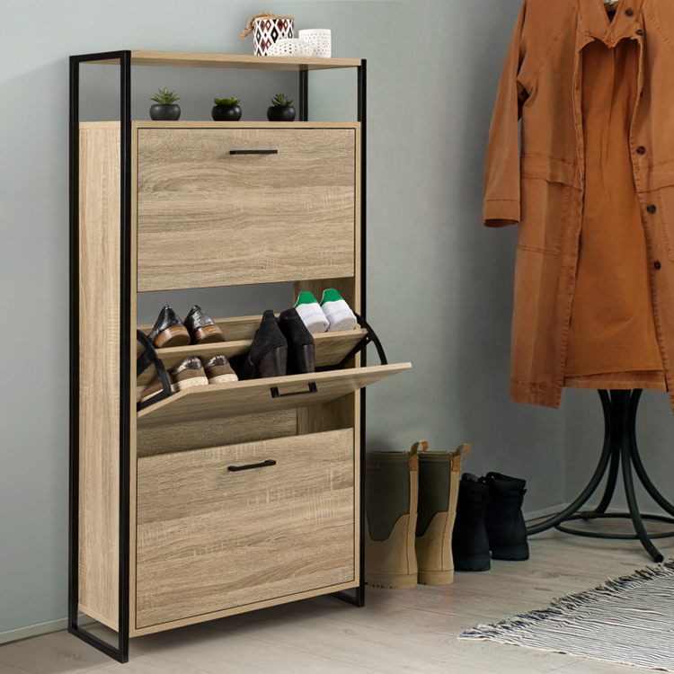 Fujian Manufacturer Competitive Price 3 Drawer Smart Shoe High Tall Storage Shoe Cabinet For Entryway Household