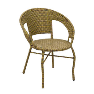 outdoor indonesia black antique rattan / wicker wood cane side webbing back dining chair with arm