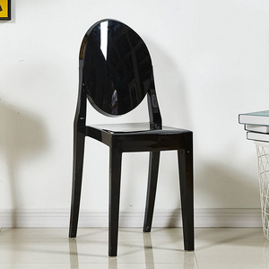 Ghost Chair Light Weight Hot Sale Plastic Dinning Chair Black Acrylic PC Ghost Dining Chair For Restaurant Wedding