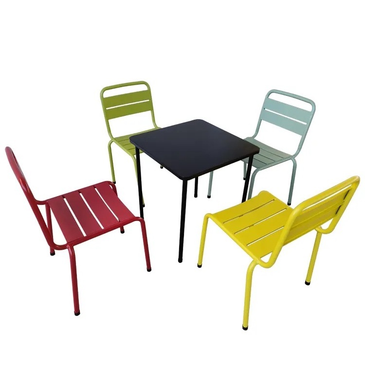 Garden Chair Outdoor Furniture Iron Metal Stackable Garden Chair For Cafe Hotel Restaurant Outdoor