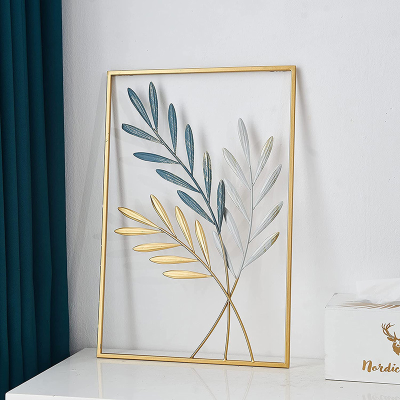 Wholesale custom size unique gold hanging modern metal 3d wall art decoration for home luxury