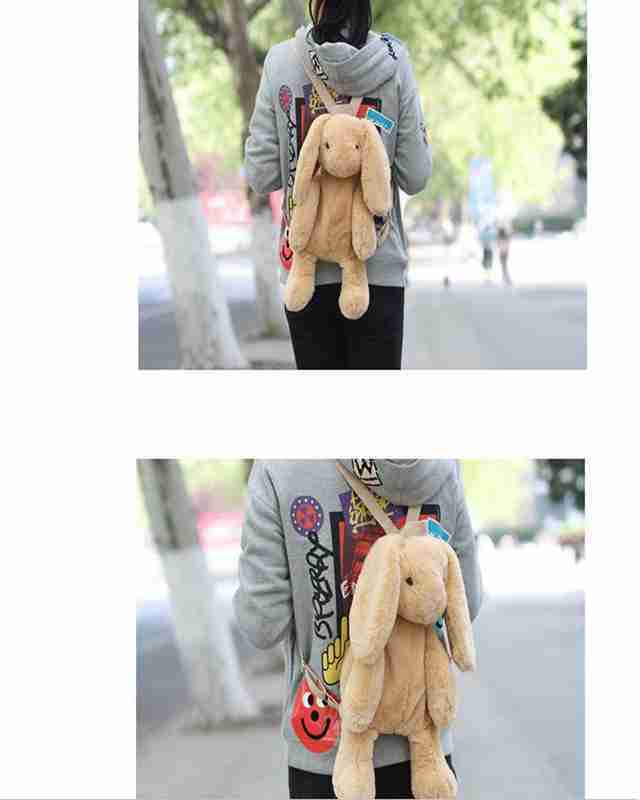 2024 Custom Plush Rabbit Long Ear Bunny Bag Plushie Doll Plush Toys Children Backpack for Girls Kids